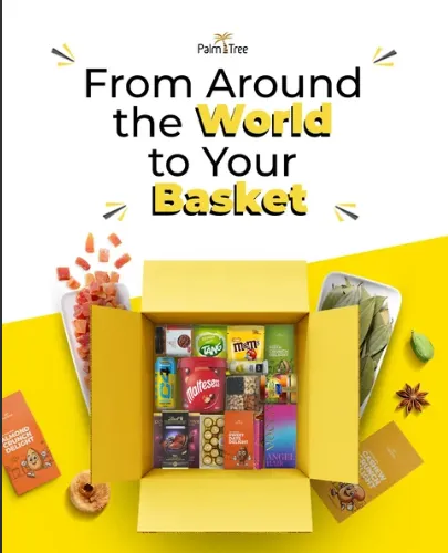 Palm Tree Imported Snacks and Chocolates Gift Hamper Box